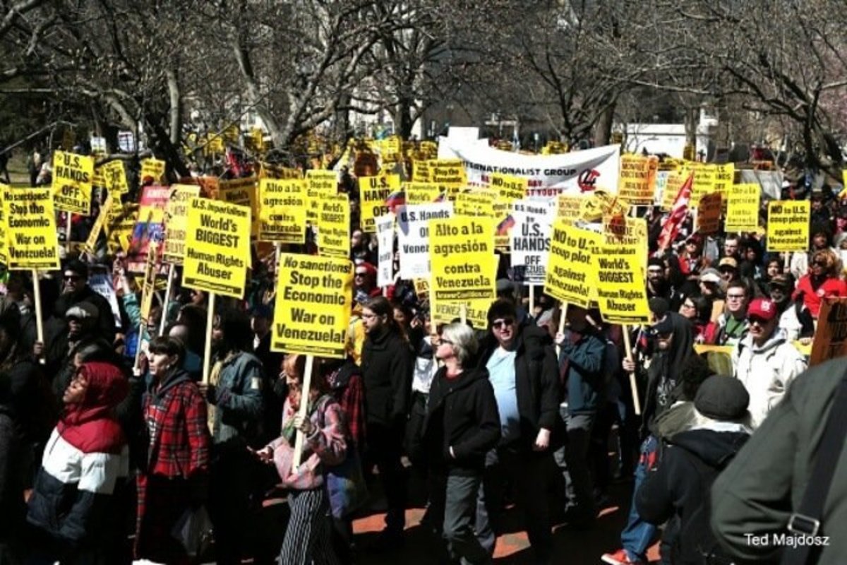 Hands Of Venezuela March in Washington, DC on March 16, 2019. By Ted Majdosz.
