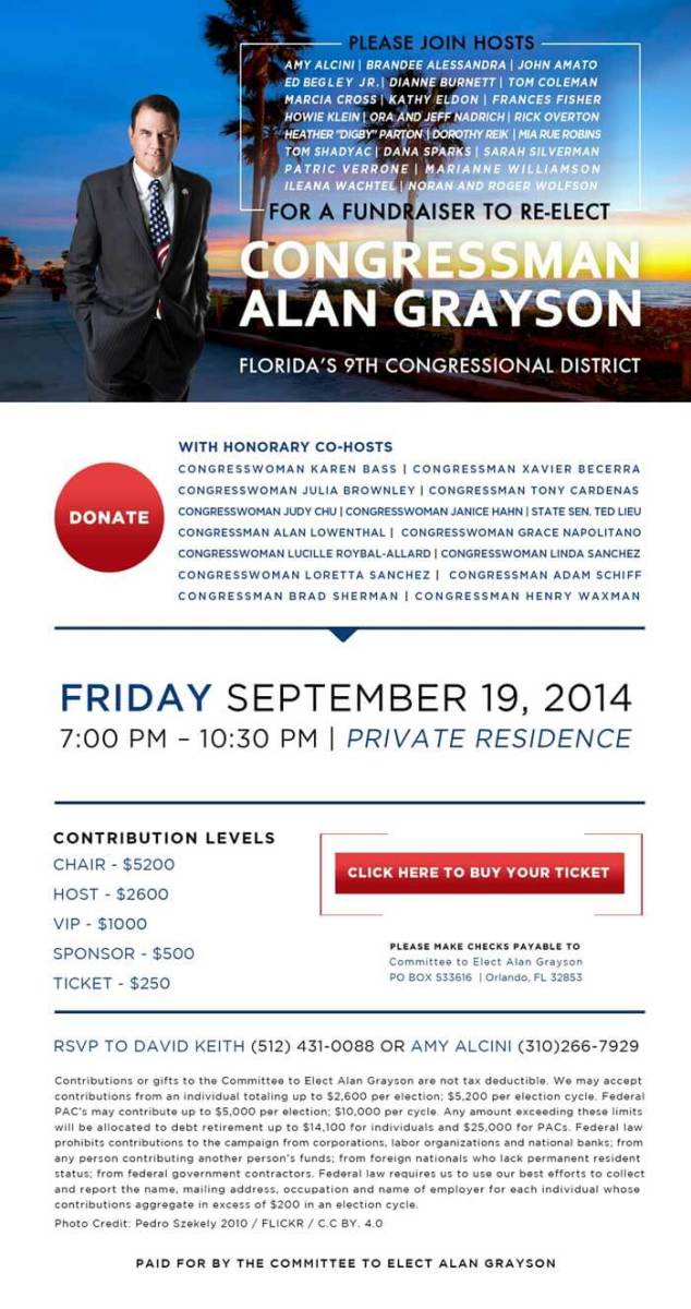 Alan Grayson Westside Fundraiser