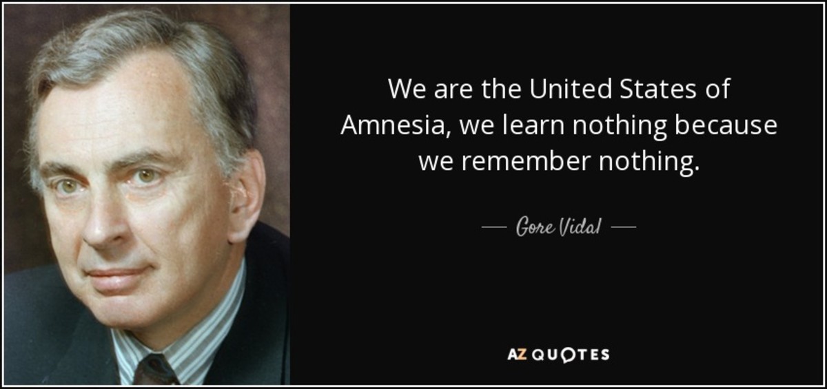 Gore Vidal quote: We are the United States of Amnesia, we learn ...