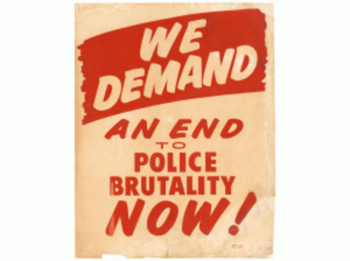  Police violence protest sign carried in the 1963 March on Washington, from Smithsonian Institution