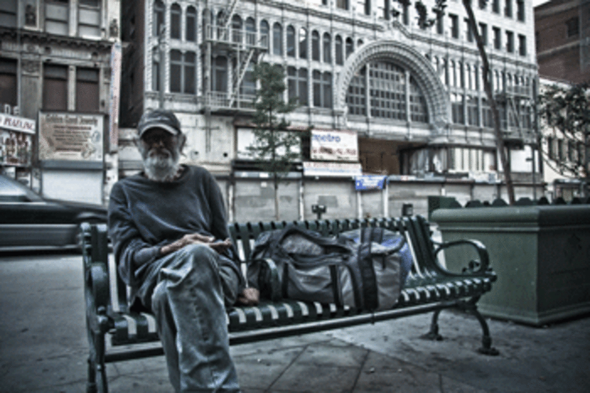 homeless man in los angeles