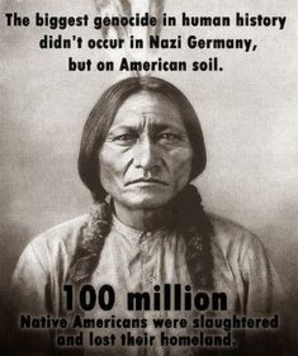 This is a propaganda poster of a Native American man claiming that 100 million of his people were slaughtered on their homeland by European colonizers. This picture reminds us that the Native Americans were almost completely killed off on their own land. I chose this pin because the same thing is happening to my people in Palestine and Gaza right now. It is important for us to remember events like this so that we do not make the same mistake again.