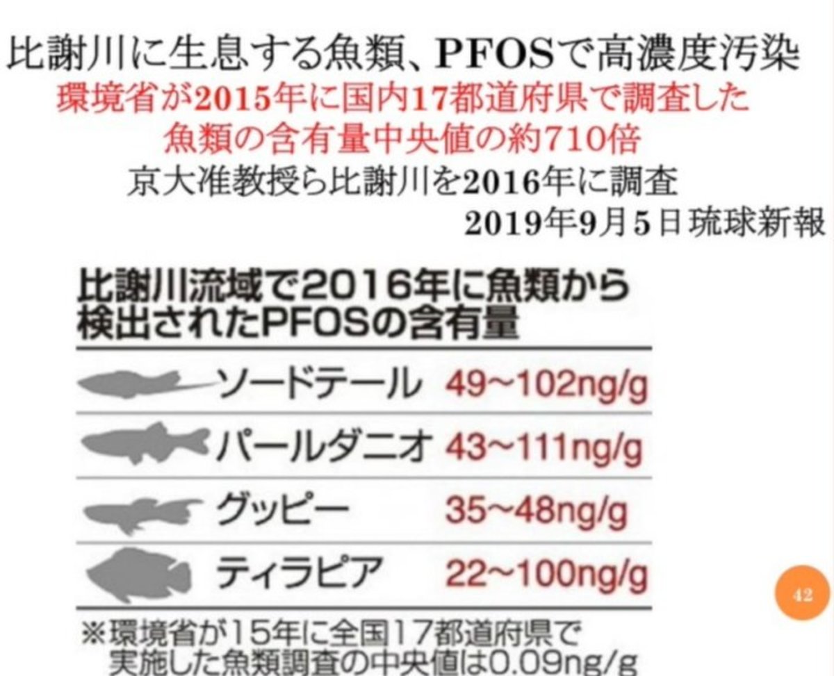 The U.S. military is poisoning Okinawa’s seafood.  The four species listed here (going in order from top to bottom) are swordtail, pearl danio, guppy, and tilapia.