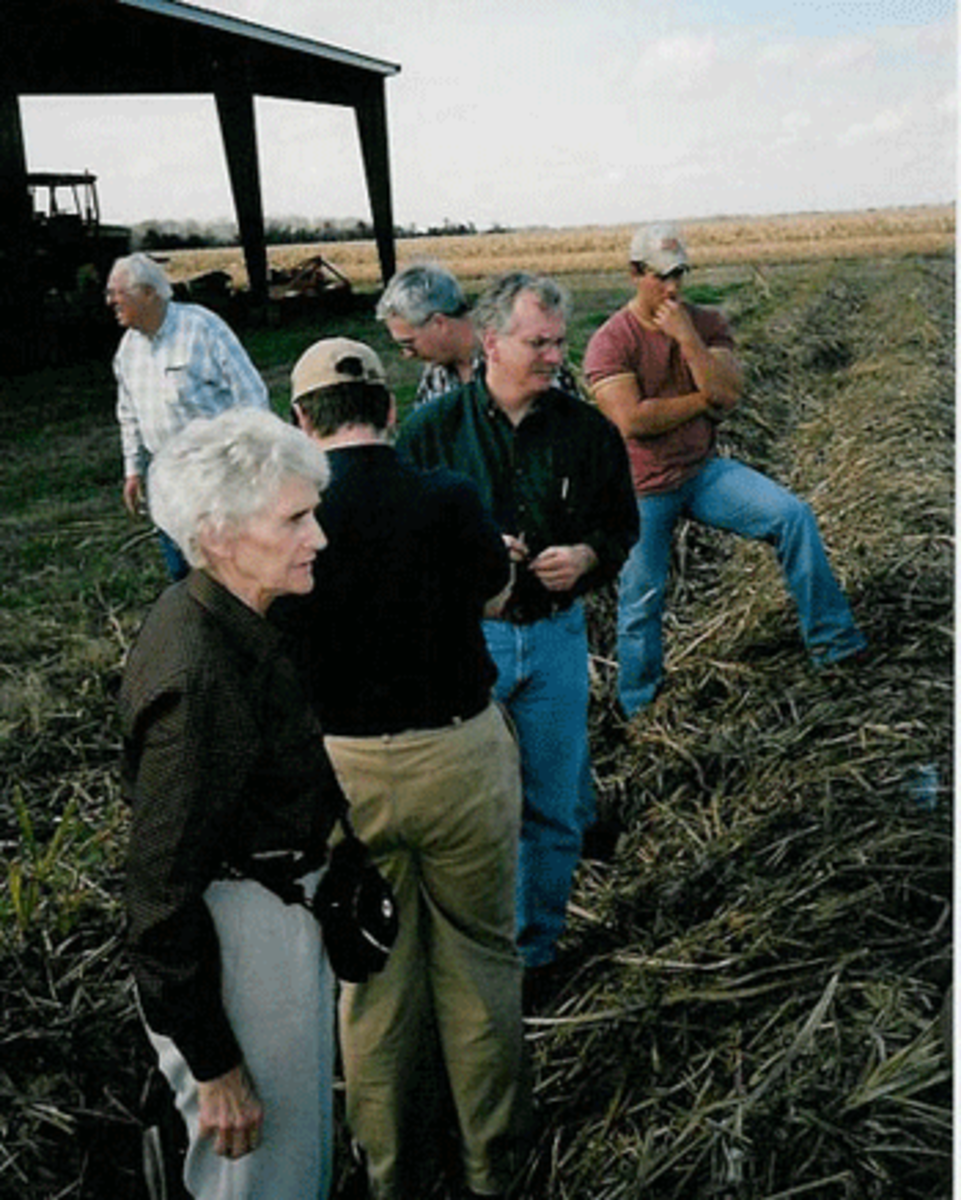 Sister Helen Vinton leading a tour of visiting farmers from 13 states hosted by local Louisiana farms discussing sustainable agriculture practices.
