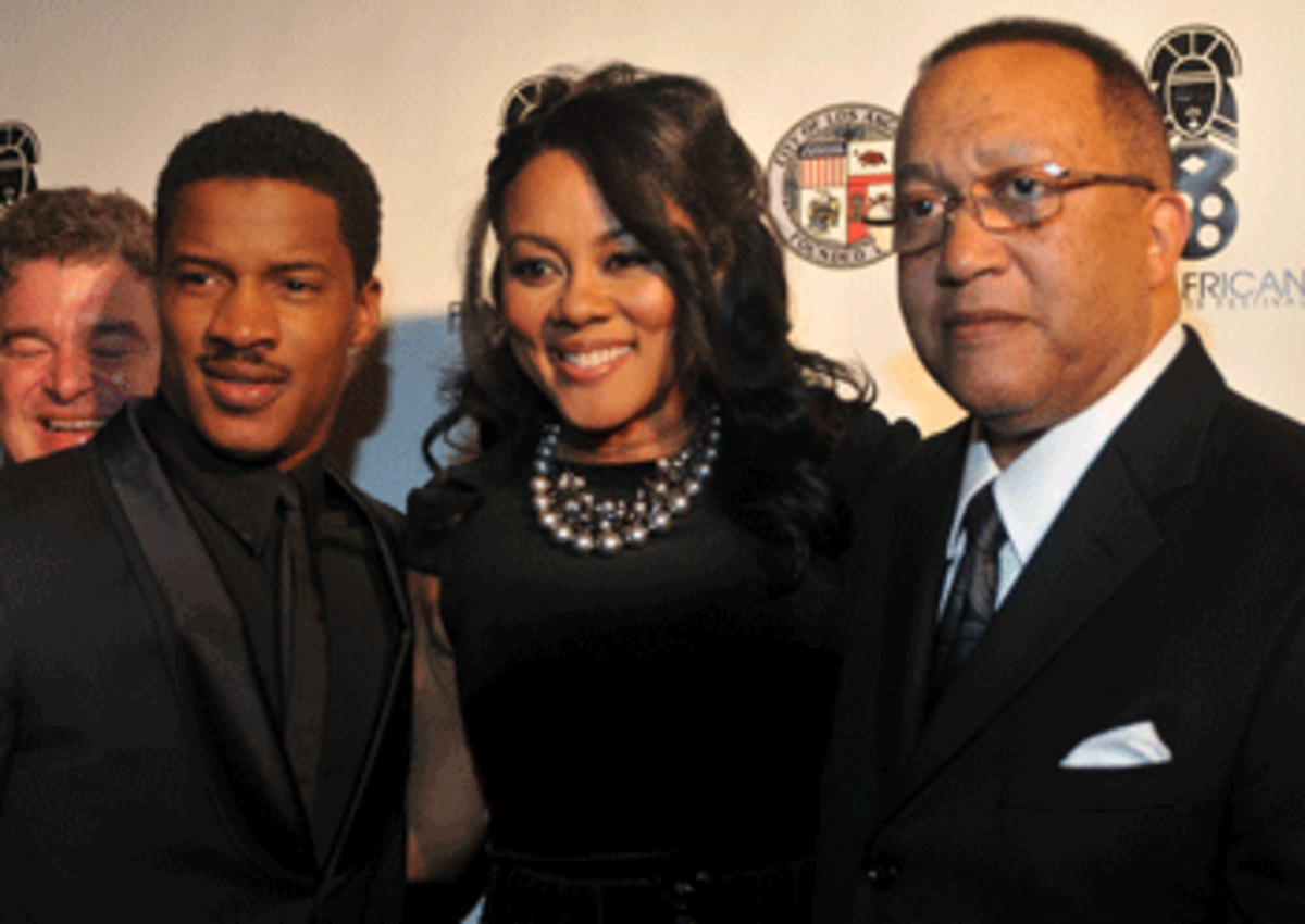 Nate Parker (who played a leading role in The Great Debators) alongside actress Lela Rochon (Waiting to Exhale), and Dr. Ben Chavis, Co-Founder, President of the Hip-Hop Summit Action Network (HSAN).
