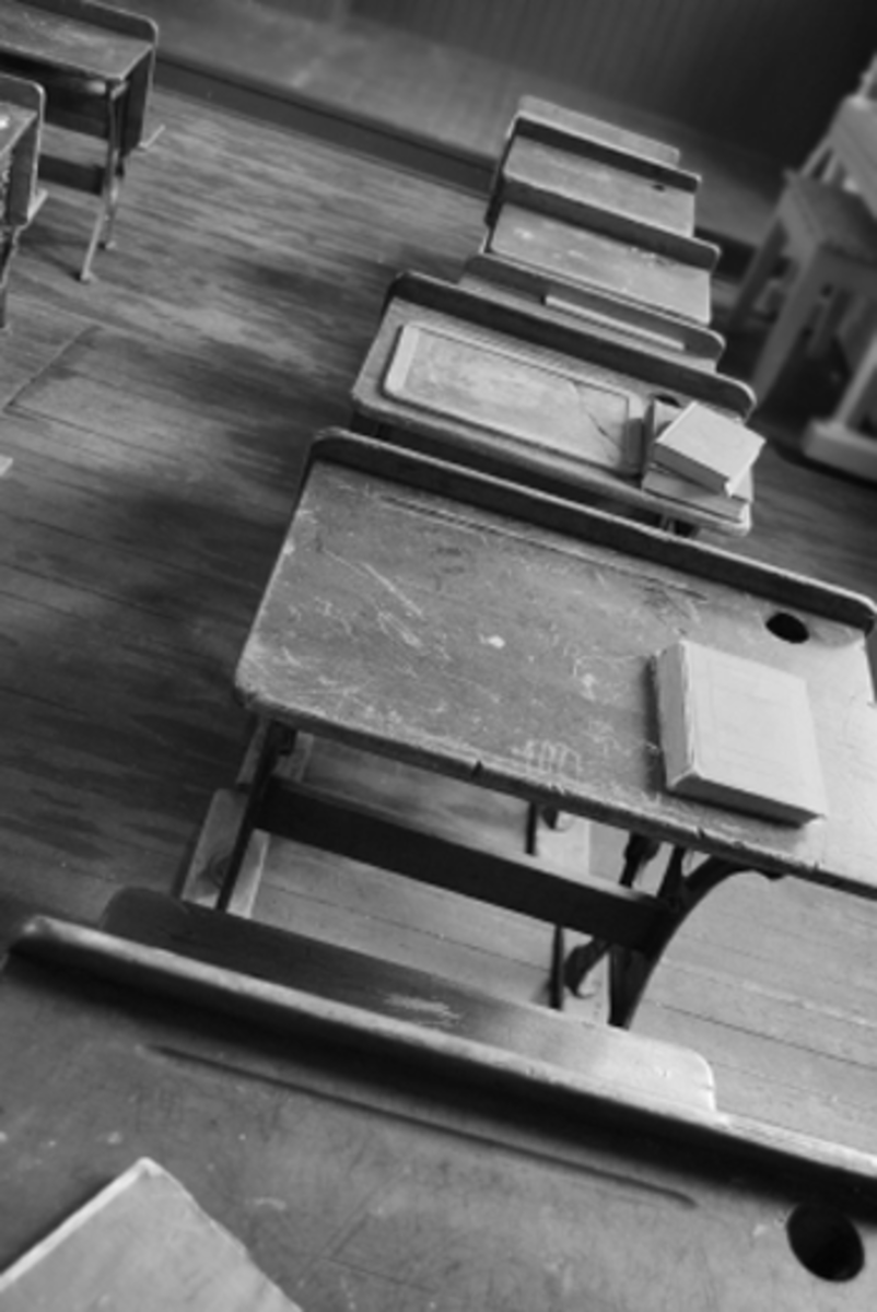 Empty Classroom Desks