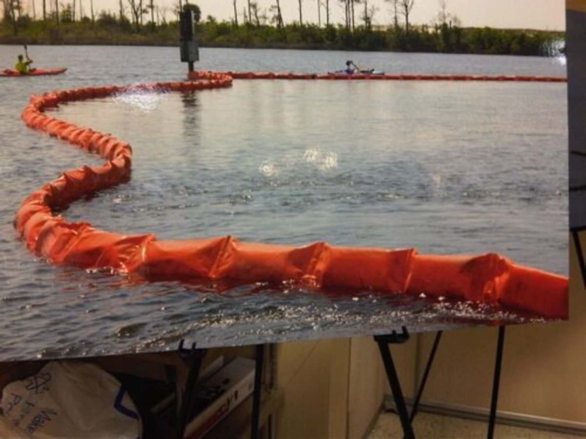 BP Public Relations photo displayed at community meeting in Houma in early June