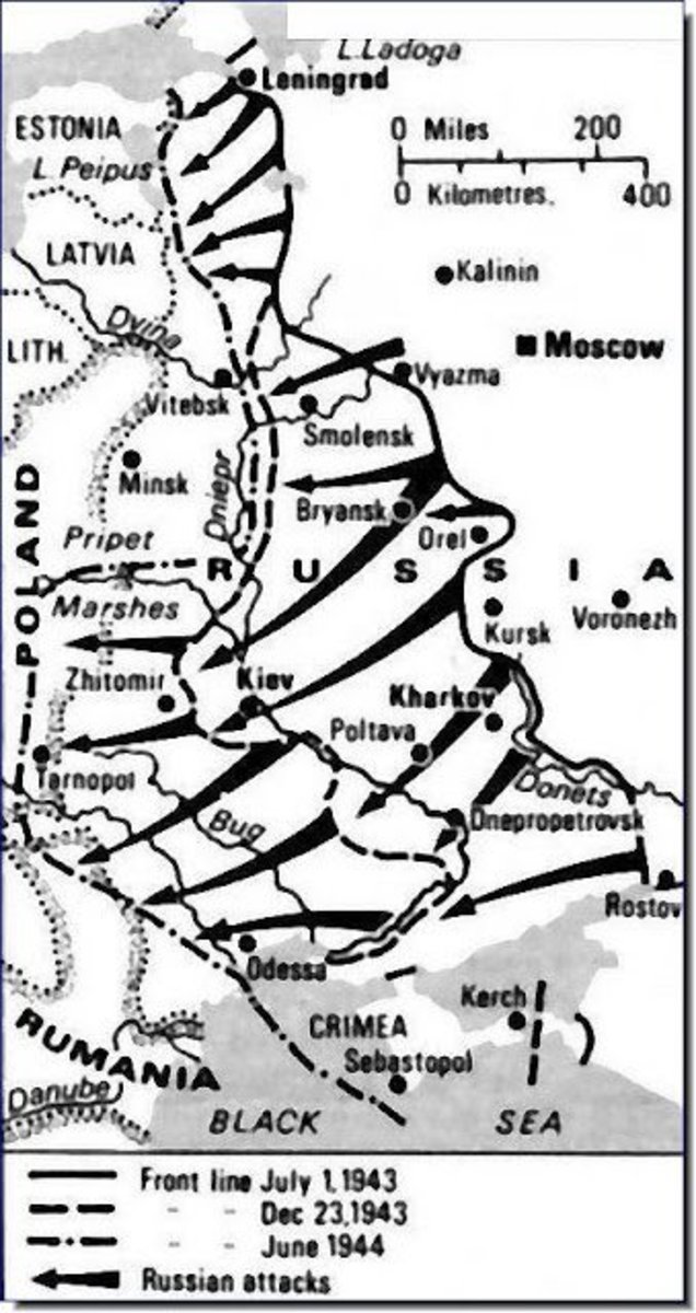 The Eastern front in June, 1944. (historyimages.blogspot.com)