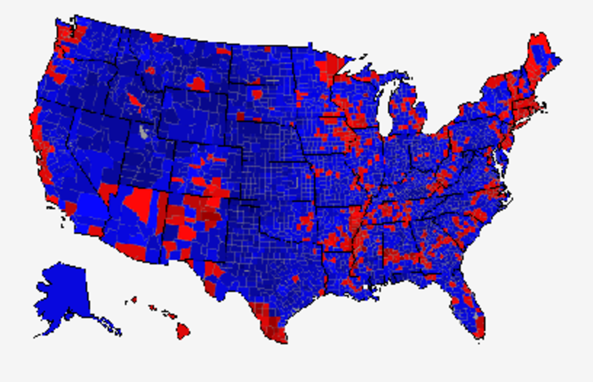 red blue map