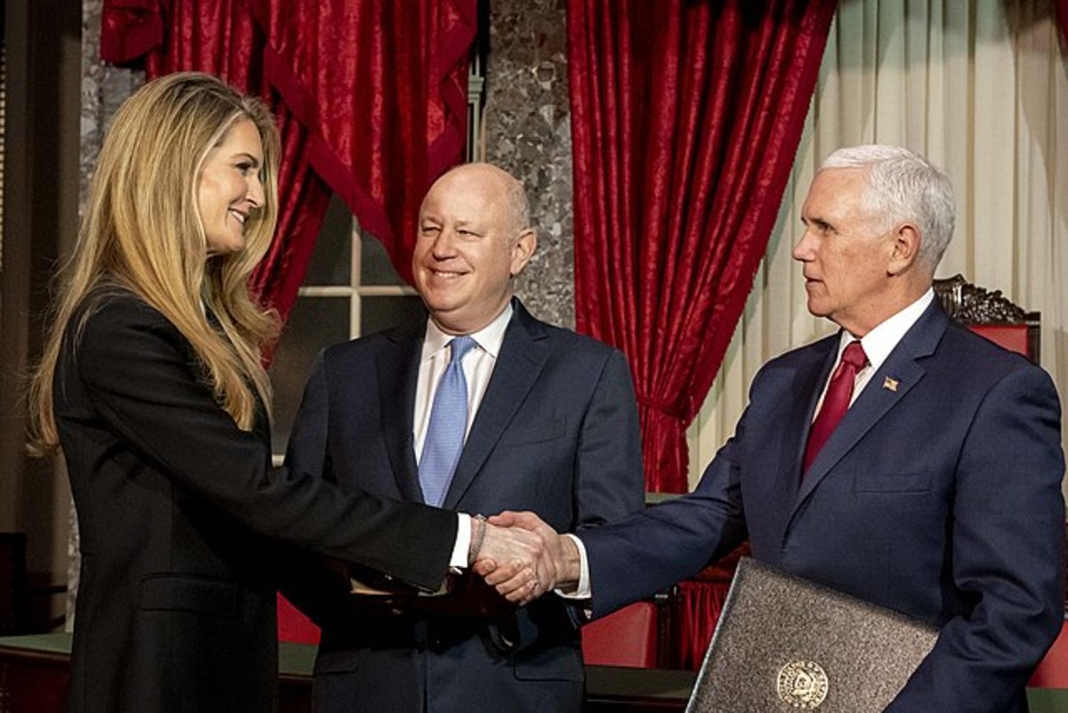 Vice President Mike Pence attends the ceremonial swearing in of U.S. Senator Kelly Loeffler Monday, Jan. 6, 2020, at the U.S. Capitol, in Washington, D.C.(Official White House Photo by D. Myles Cullen)