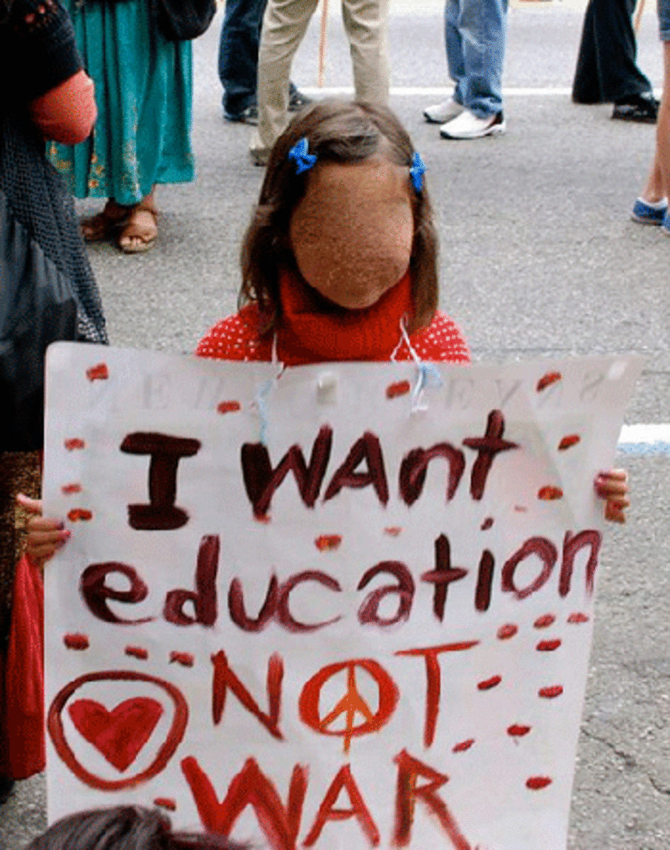 And our tiny proponent for education NOT war.