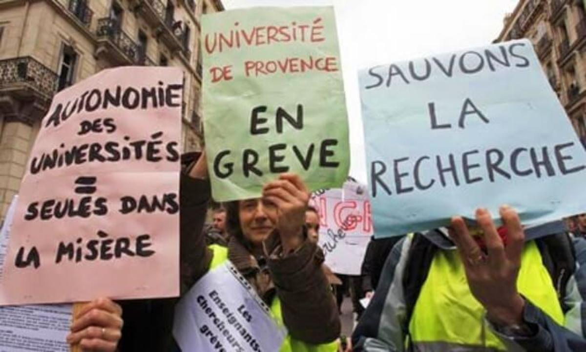French Student Strikers Attacked