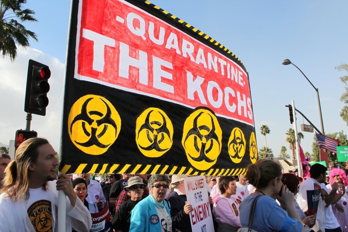 rancho mirage koch brothers protest