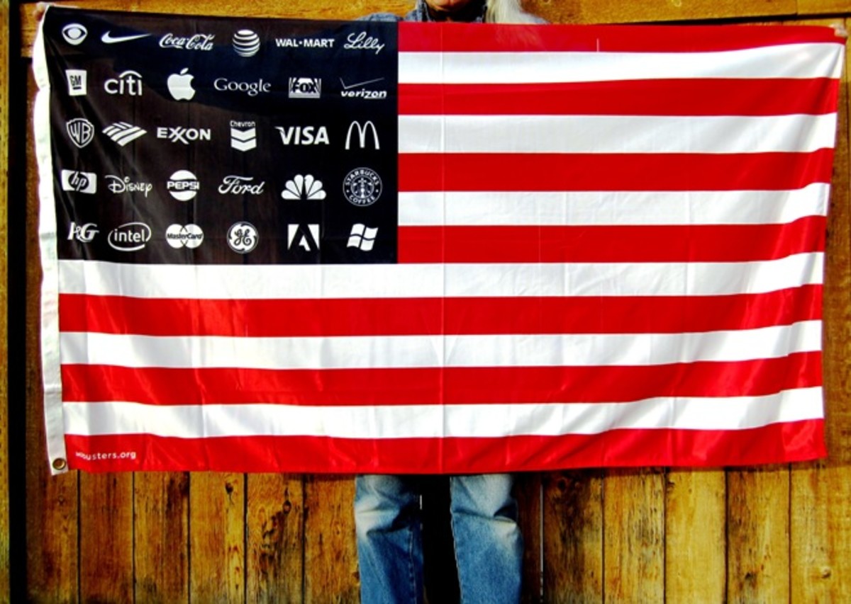 Corporate Logo Flags (US Flag) from Reclaim Democracy