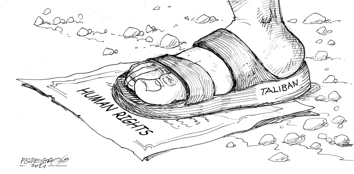 karikatur für tribüne-zertrampelt