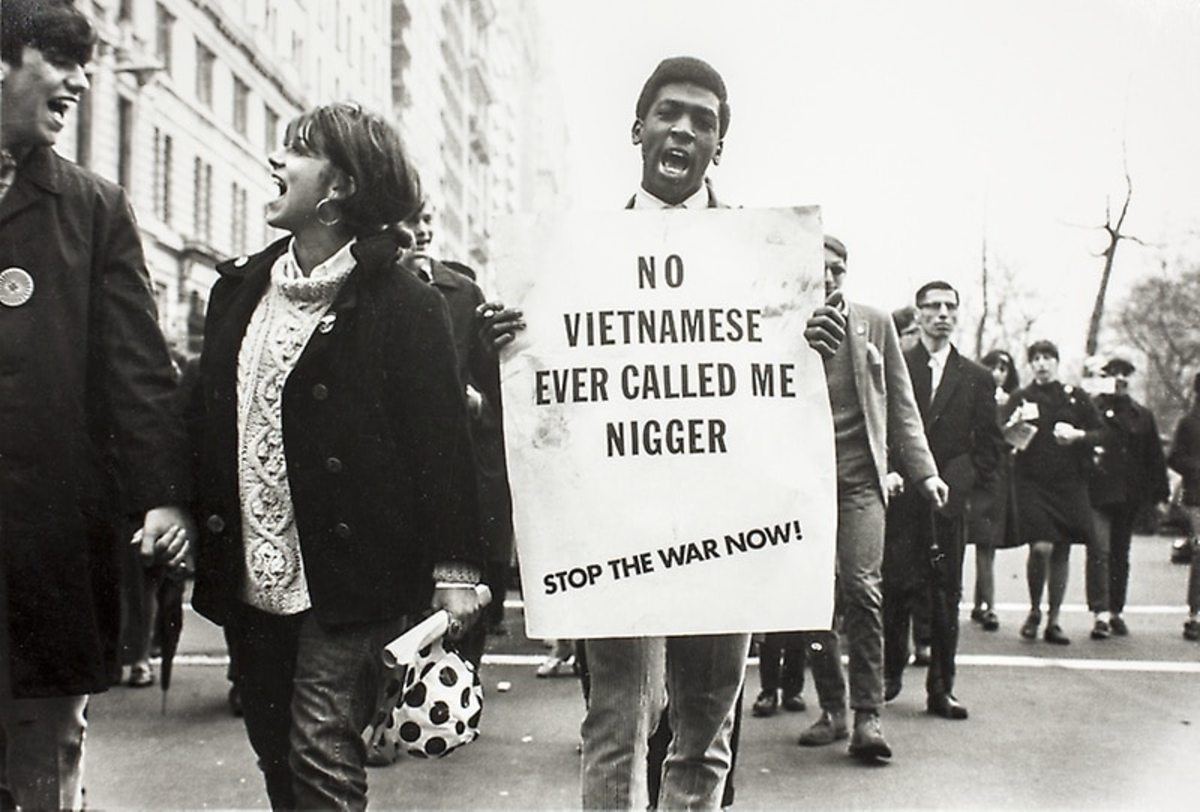 Protesters of the Vietnam War, led by civil rights activists Stokely Carmichael and Floyd McKissick, marched in New York City.
