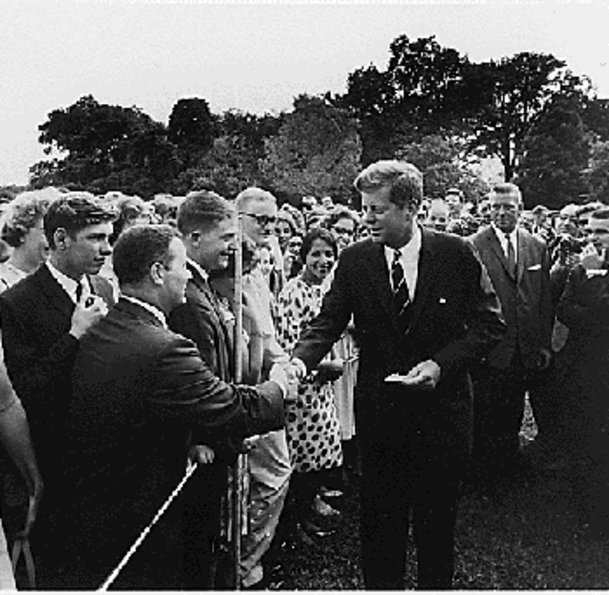 President John F. Kennedy urging University of Michigan students to support and join the Peace Corp in 1960.