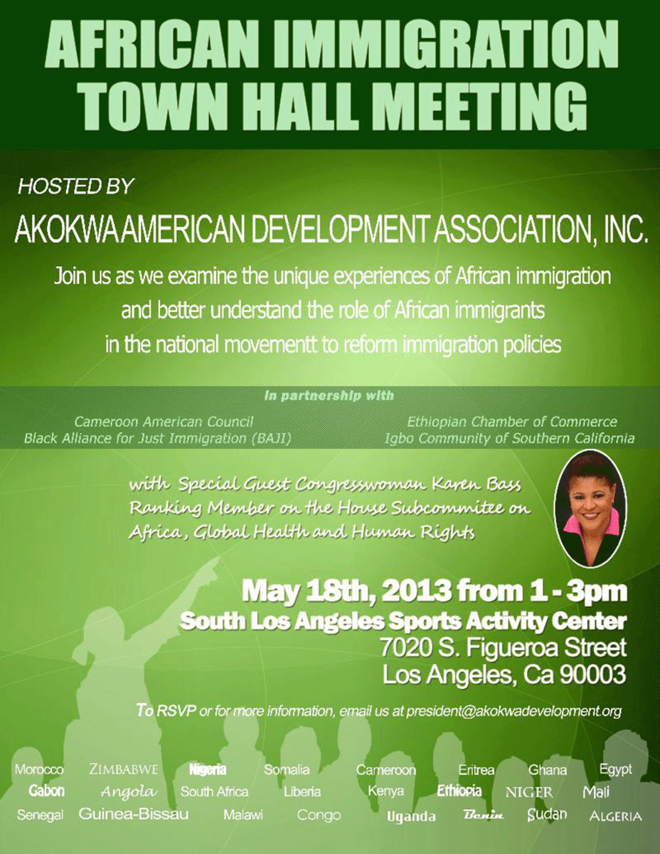 african immigration town hall