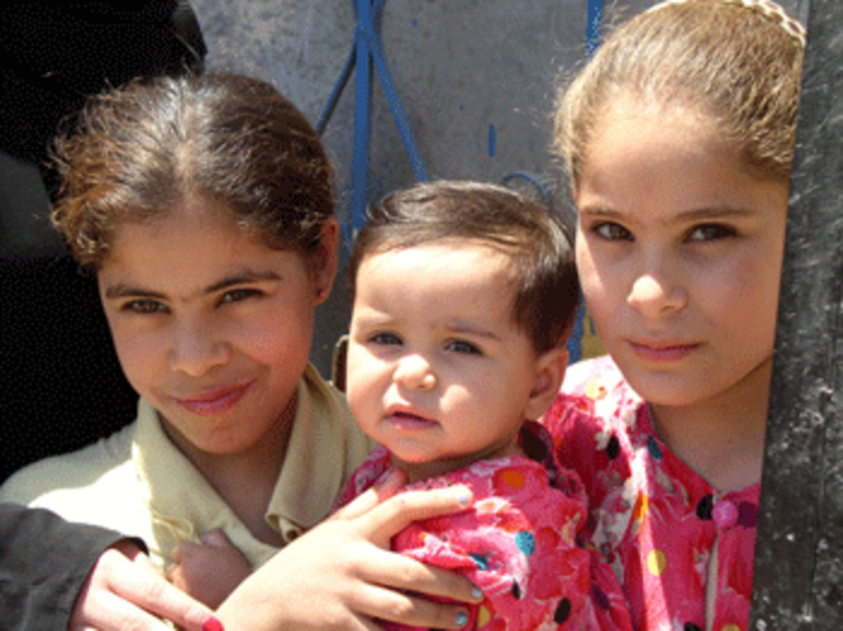 Children in a Baghdad refugee camp in 2005.