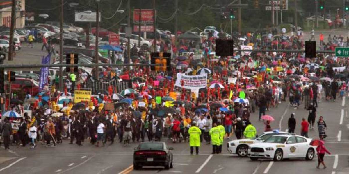 Over 1,000 Protest In Ferguson, Call For Highway Shutdown Monday