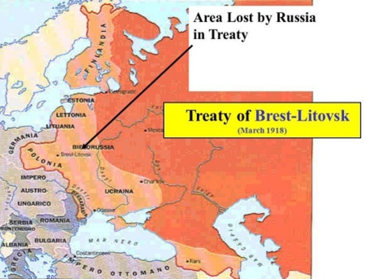 Area Lost by Russia in Treaty. Treaty of Brest-Litovsk (March 1918)