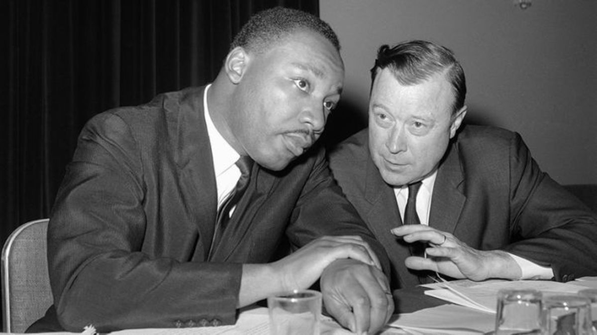 King with his friend and close ally Walter Reuther, president of the United Auto Workers union