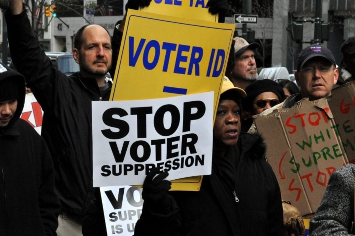 Occupy Wall Street joined the NAACP to defend voting rights, midtown Manhattan, December 10, 2011. (Michael Fleshman, Flickr)
