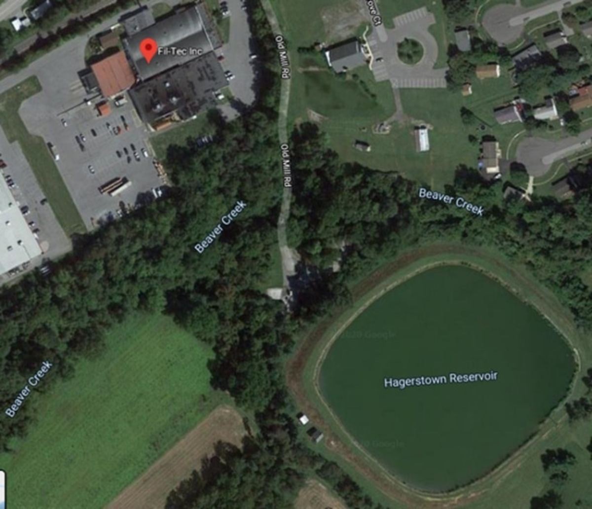 Fil-Tec, a manufacturer of products containing PFAS is located adjacent to Beaver Creek and the Hagerstown Reservoir.