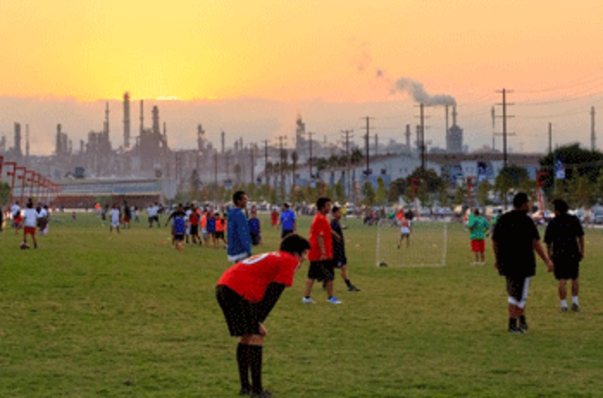 Wilmington/Carson have the highest concentration of oil refineries in the state – a perfect place to march for clean energy and healthy communities. Photo: World Architecture