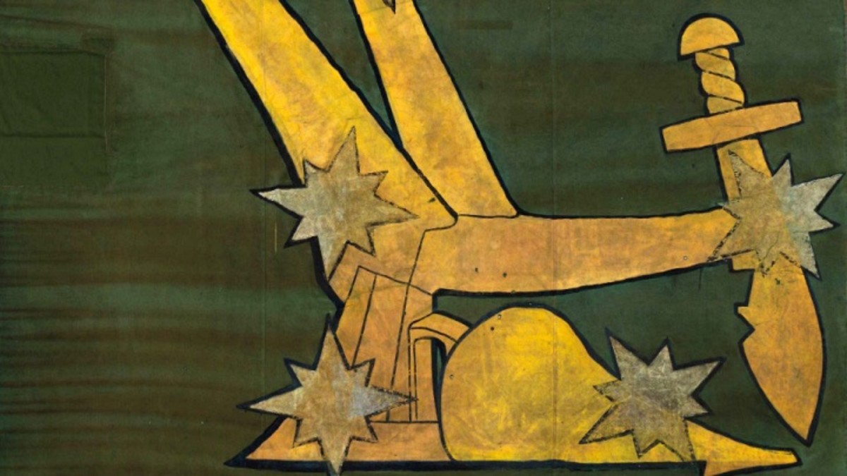 The Starry Plough banner of the Irish national movement. In the words of James Connolly: “A free Ireland will control its own destiny, from the plough to the stars.” The writers in this new volume are interested in the human fate from the ground they till so unforgivingly to the heavenly aspirations they summon up in their spirit. | National Museum of Ireland