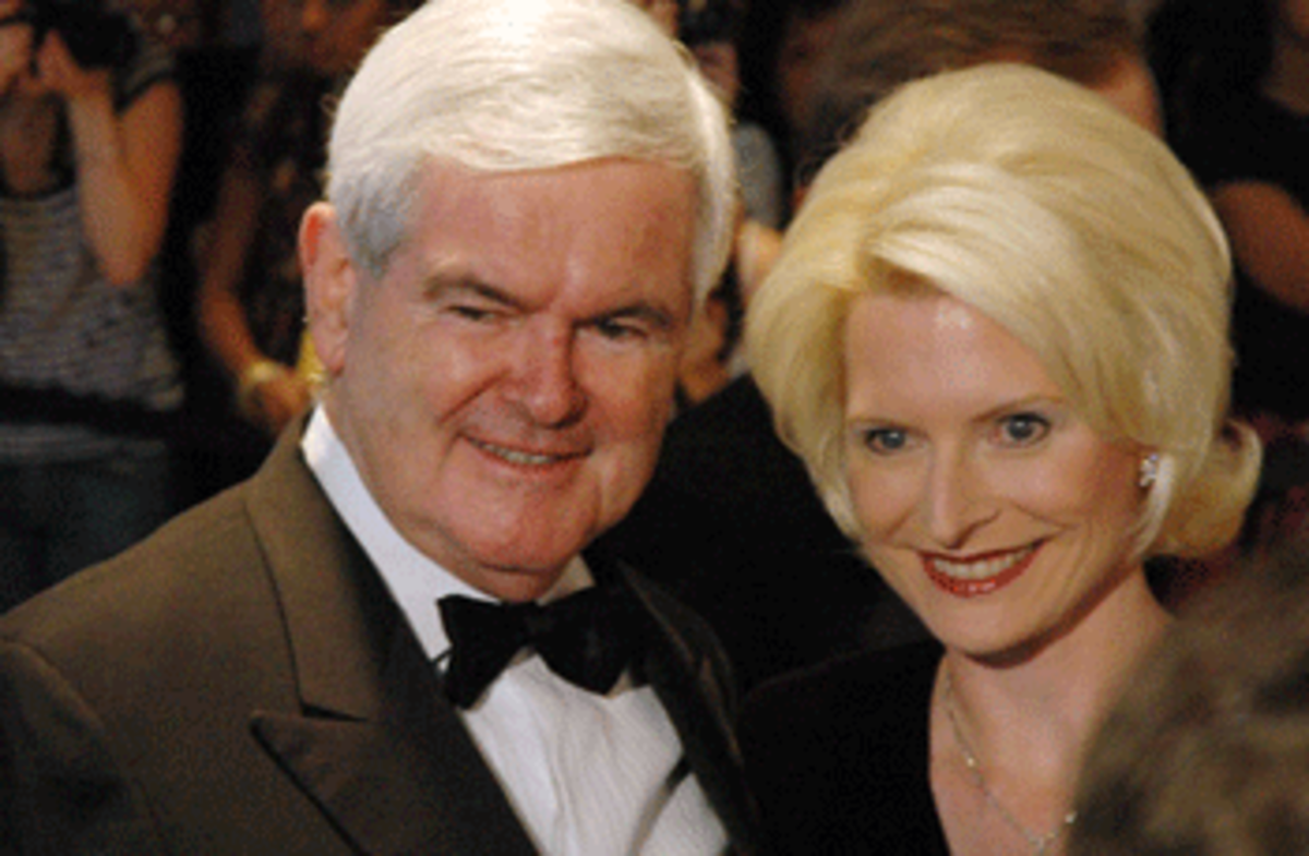 Newt Gingrich and latest wife.