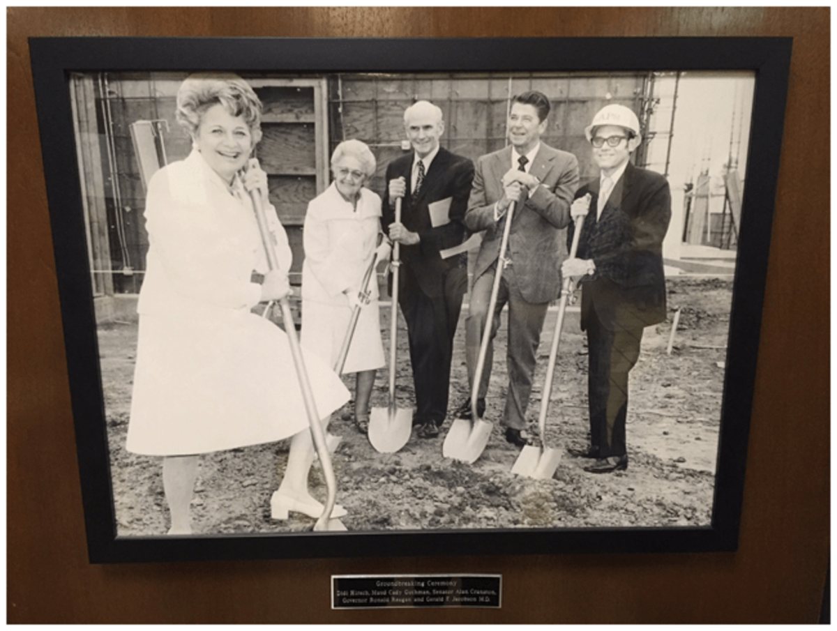  Didi Hirsh, Unknown, Sen. Alan Cranston, Gov. Ronald Reagan, Dr. Gerald F. Jacobson at groudbreaking ceremony, Didi Hirsch Community Mental Health Center, Culver City, California, April 1973