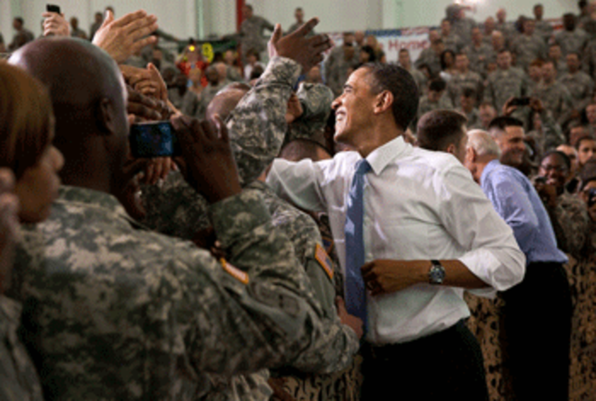 President Obama, Vice President Biden with Fort Campbell, Kentucky, soldiers.