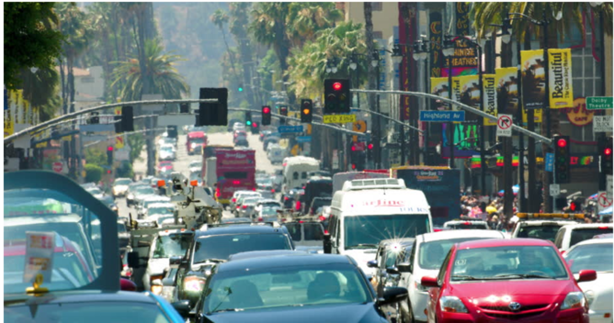  Traffic jam in Hollywood, despite plentiful mass transit and Transit Oriented Development.