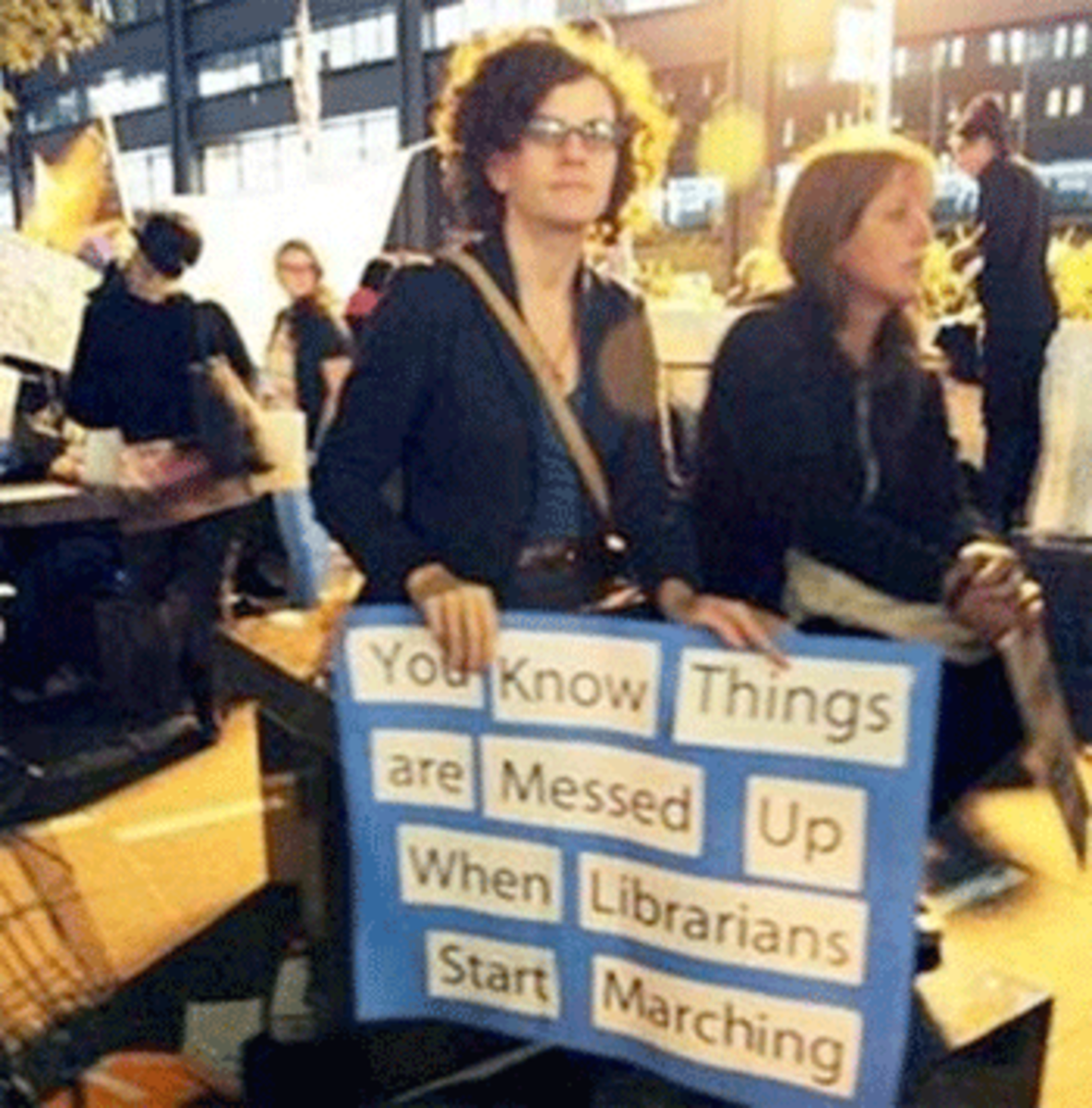 librarians marching