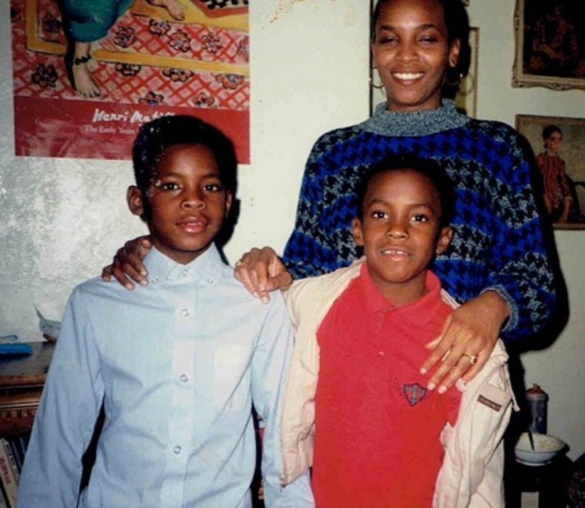Carrington (red shirt) with his brother