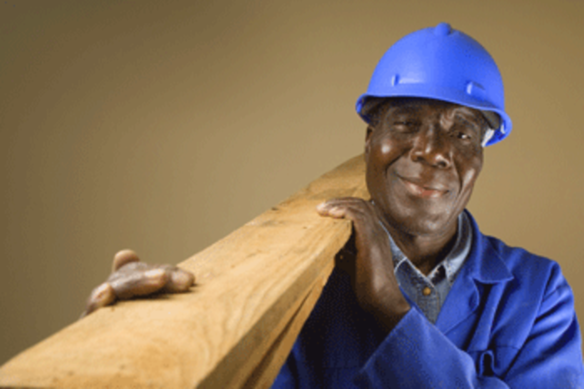 black construction worker
