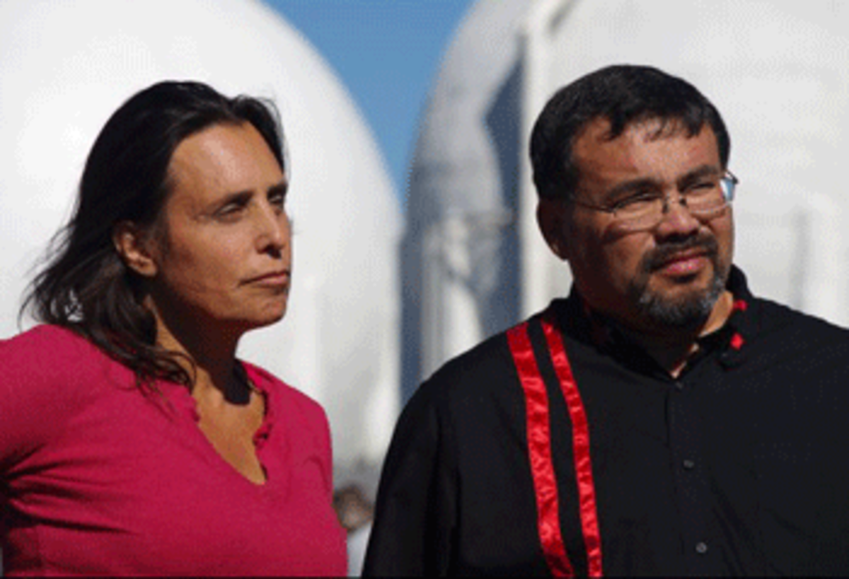 Winona LaDuke and Marty Cobenais. Cobenais is the pipeline and heavy haul resistance organizer for the Indigenous Environmental Network