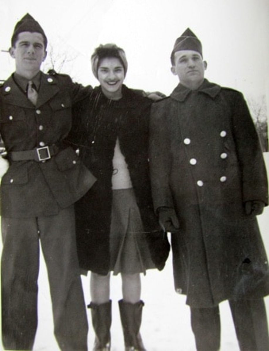 My dad (R) home on leave with his brother Gino, c. 1944