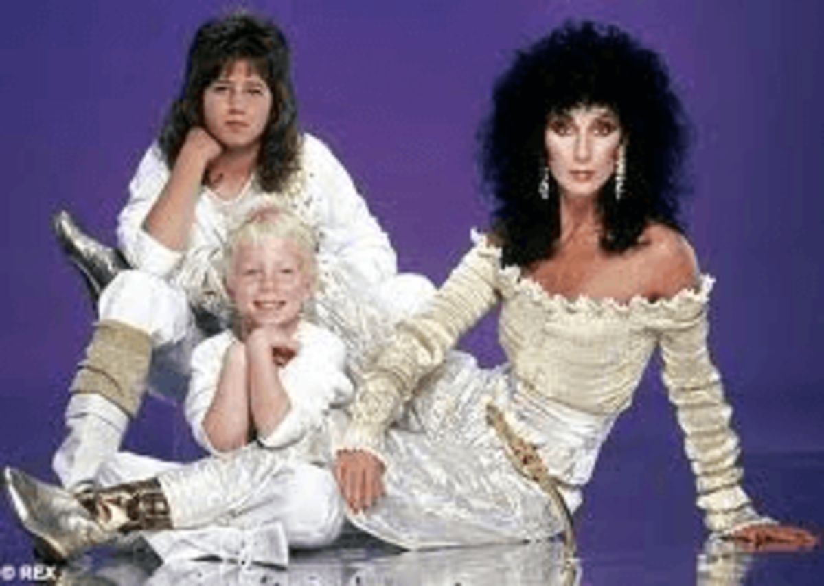 Cher with children Chastity Bono and Elijah Blue Allman