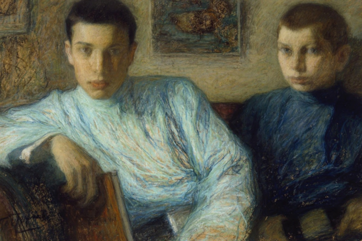 Boris Pasternak (l), with brother Alex, painted by their father Leonid