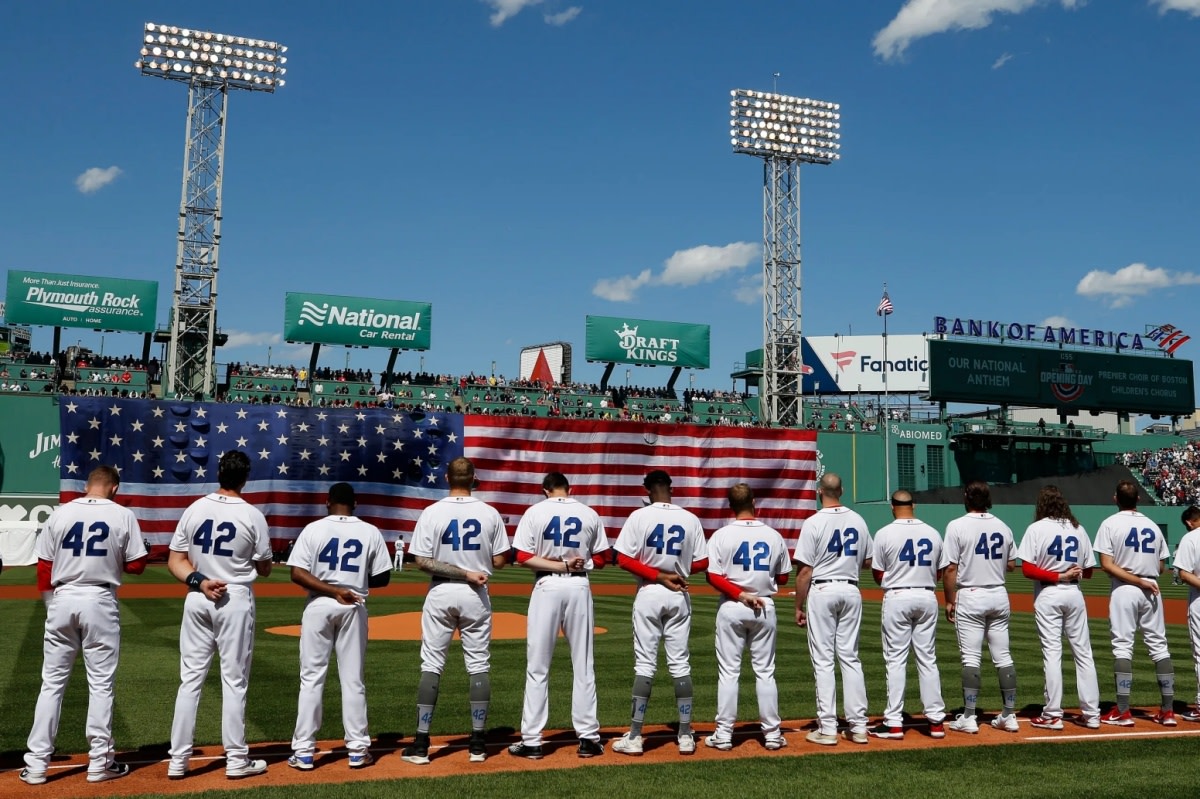 Even on Jackie Robinson Day in Boston, the war in Ukraine intruded on the Opening Day ceremonies (Jackie wore #42, which is why all players are wearing that number)