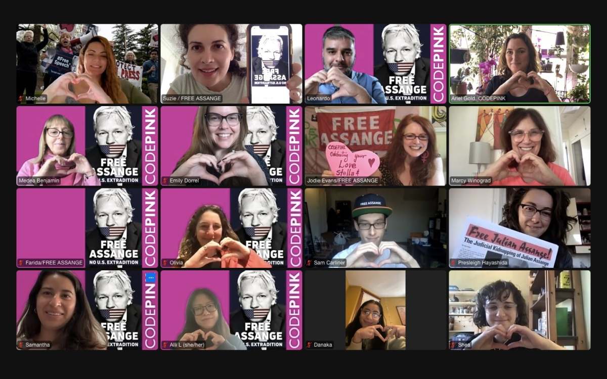 CODEPINK's staff sending their support to Assange ahead of his wedding