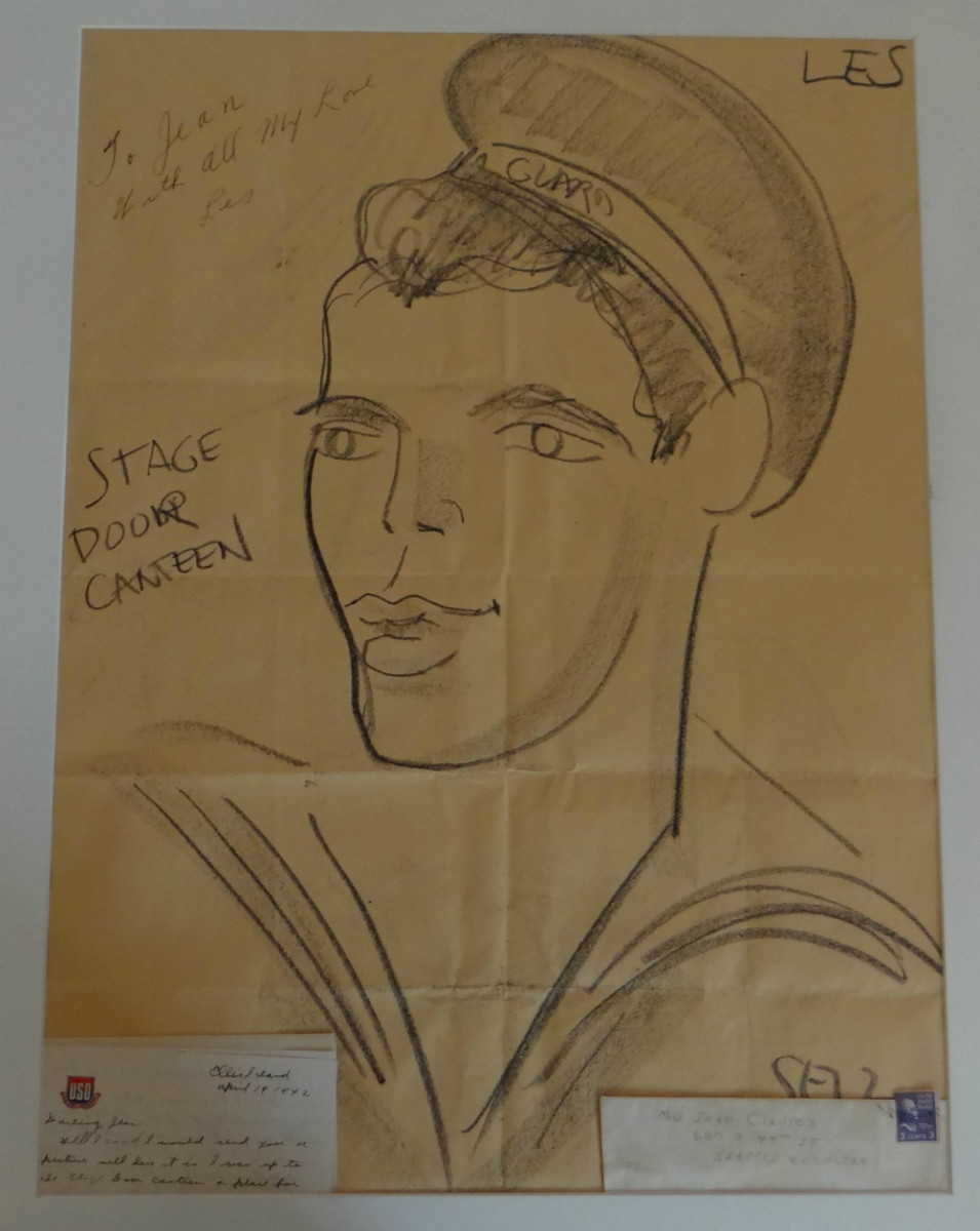 ”Les” sketched by my mother at the Stage Door Canteen on April 20, 1942.