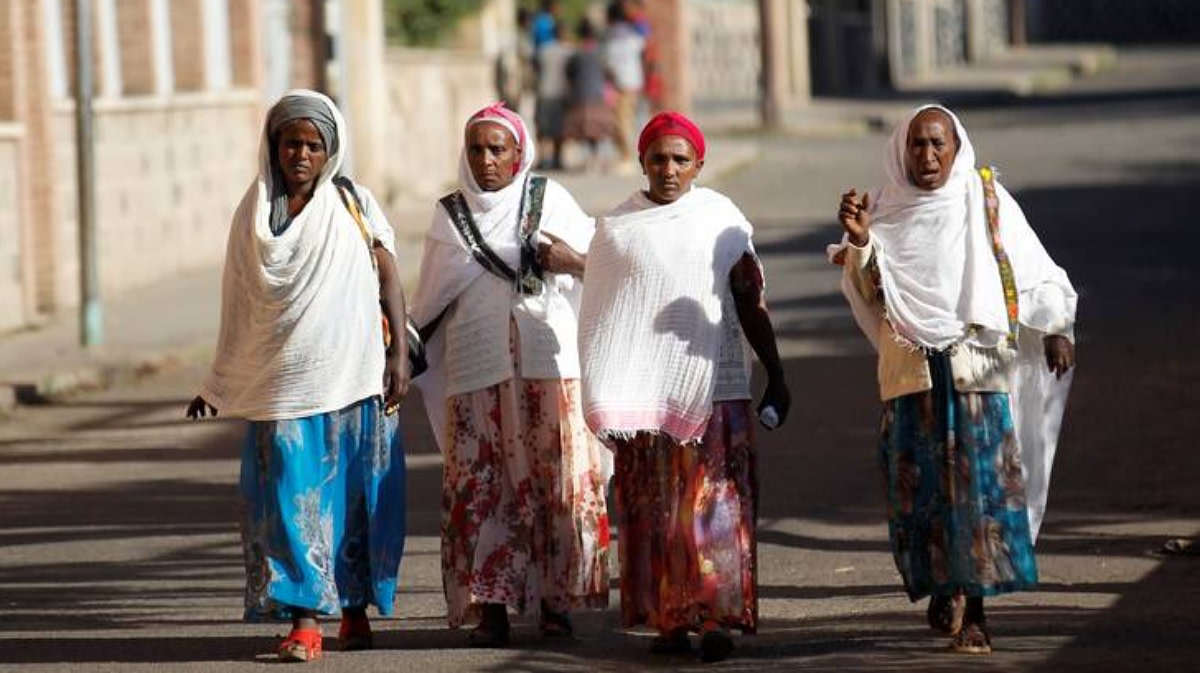 Women in Asmara, Eritrea (CNS photo/Thomas Mukoya, Reuters)