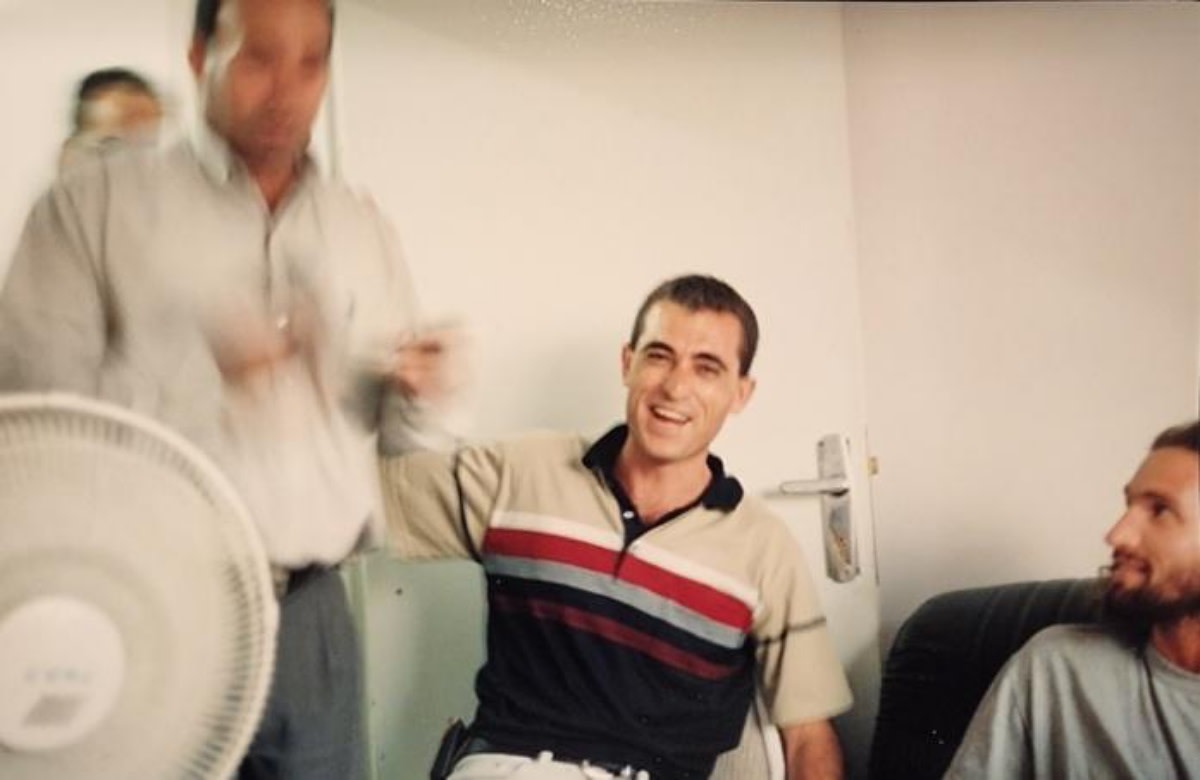 Nael Shyioukhi at the Reuters office in Hebron, Palestine, 1999