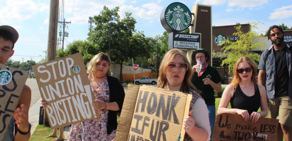 In South Carolina, the state with the lowest rate of union membership, Starbucks workers are helping breathe life into the labor movement. Photo: Kerry Taylor