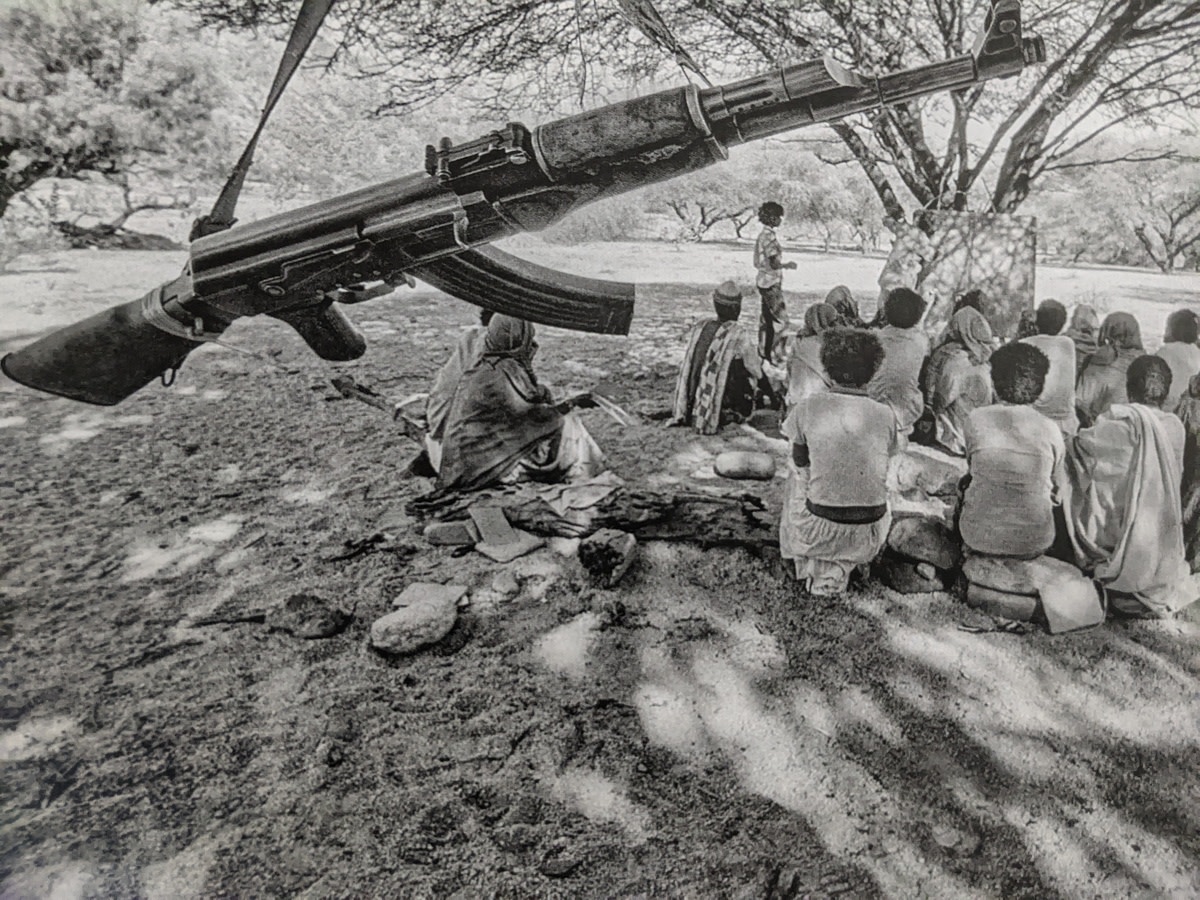 In 1987, during the War of Independence, Eritrean fighters hung their AK-47s on tree branches, joining civilians, young and old, learning to read and write.