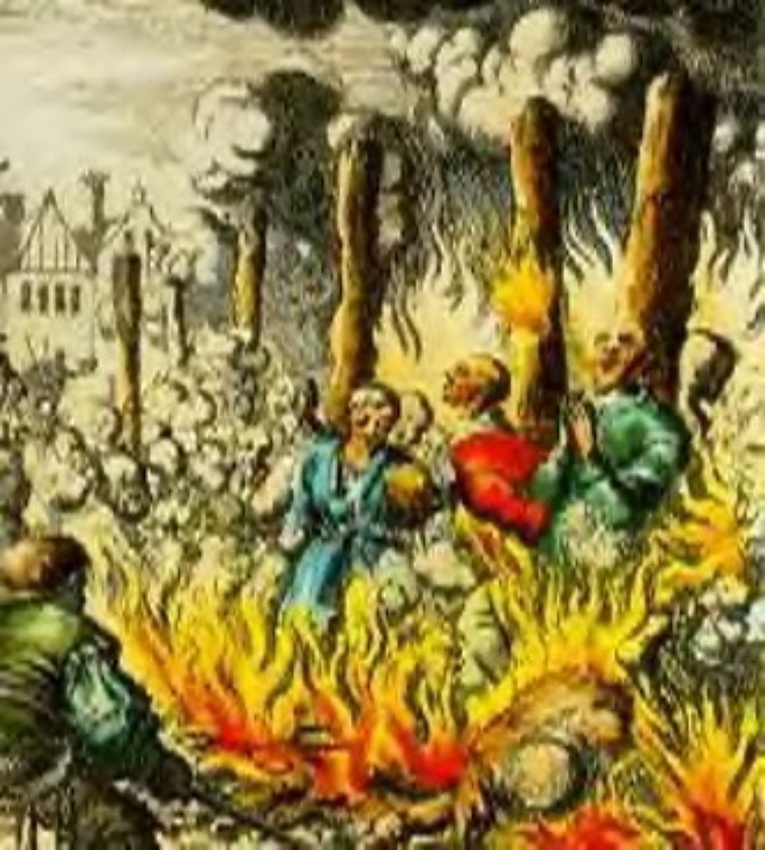 In fires like this, hetero men and women, lesbians and gay-queer men were burned alive for witchcraft, and, additionally, gay-queer men for same-sex loving.