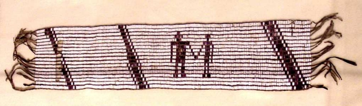 Wampum belt said to have been given to William Penn by Lenape leaders to mark their 1682 treaty with settlers, courtesy of the Philadelphia History Museum.